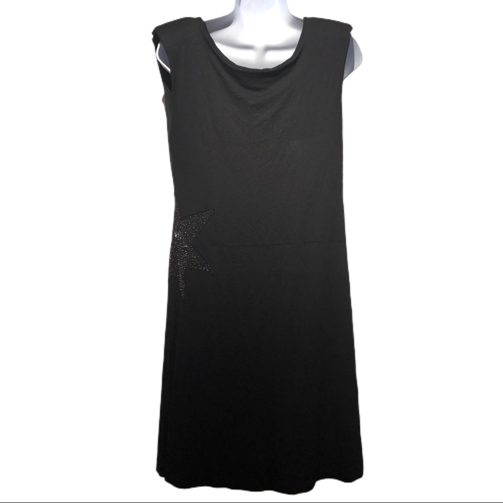 Zara Basic L Women Black Short Dress Sparkly Star